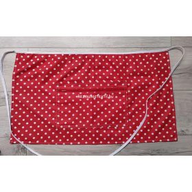 Női félkötény cipzárral - Piros pöttyös