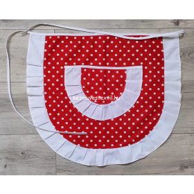 Női félkötény - Fodros - Piros pöttyös