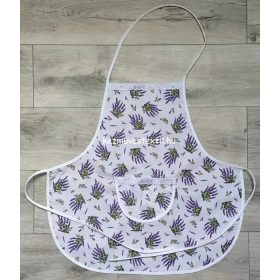 Női kötény - Levendula - Kerek aljú