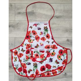 Női kötény - Pipacs - Kerek aljú