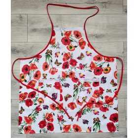 Női kötény - Pipacs - Négyzet alakú