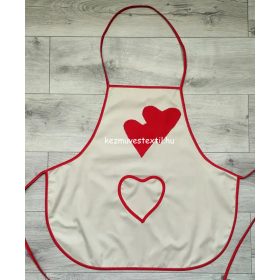 Női kötény - Dupla szív applikációval