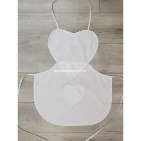 Női kötény - Szív alakú - Fehér